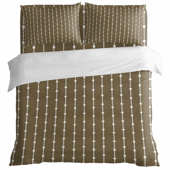 Modern Minimalism Full Size Bed Set,Vintage Dot Striped Bedding for All Seasons,4 Pcs Bed Set,1 Quiltcover (86"x90"),1 Sheet (81"x96"),2 Pillowcases (20"x30")