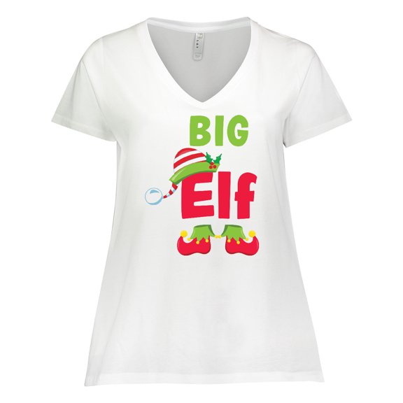 Inktastic Christmas Big Elf Women's Plus Size V-Neck T-Shirt