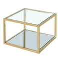 thumbnail image 5 of Contemporary Metal and Glass Small Square Coffee Table Gold, 5 of 8