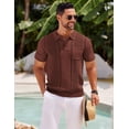 thumbnail image 2 of COOFANDY Men's Knit Polo Shirts Short Sleeve Vintage Polo Shirt Textured Polo T Shirt Classic Golf Shirt, 2 of 6