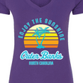 thumbnail image 4 of Inktastic Summer Enjoy the Sunshine Outer Banks North Carolina in Blue Women's V-Neck T-Shirt, 4 of 5