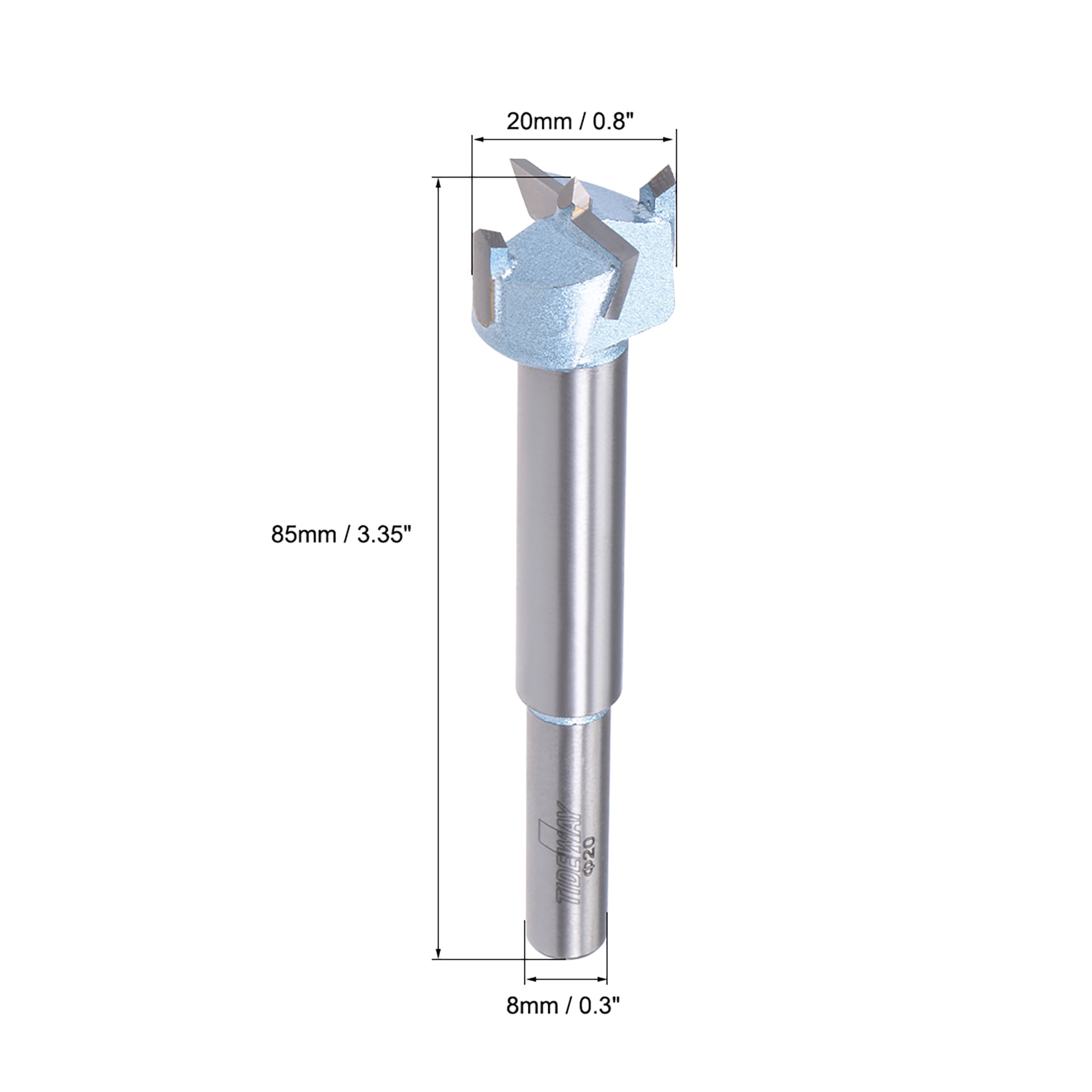 uxcell Forstner Drill Bit 8mm x 30mm Shank 18mm Diameter 