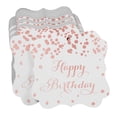 thumbnail image 3 of Inkdotpot Pack Of 100 Happy Birthday Paper Tags DIY Craft Bracket Shape Real Rose Gold Foil Hang Tags, 3 of 6