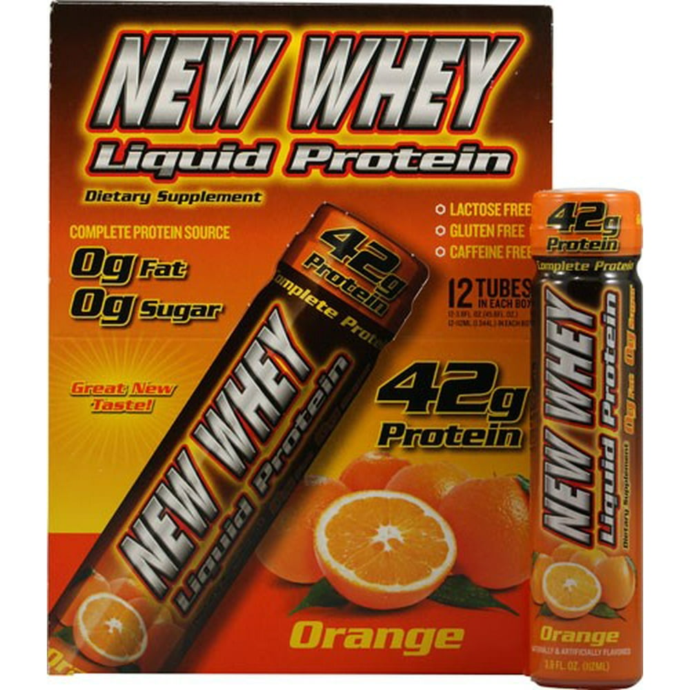 New Whey Liquid Protein, Tubes, Orange, 3.8 Ounce