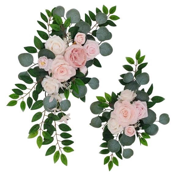 2Pcs Swag s Decoration Garland for Wall Lintel Garden pink
