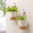 thumbnail image 4 of Paquete de 2 cestas colgantes - 7.87 "x 7" pequeño helecho tejido cesta de cuerda colgante flor plantas cesta de pared decoración conjunto Boho Xemadio LRWJ681-2, 4 of 7