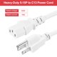 thumbnail image 4 of Cable de alimentación universal de 8 pies 18 AWG blanco 18/3 C13 a NEMA 5-15P 10A 125V, 4 of 5