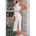 thumbnail image 2 of Vestido PRETTYGARDEN Blanco Midi Bodycon con Corte Talla L Grande, 2 of 4