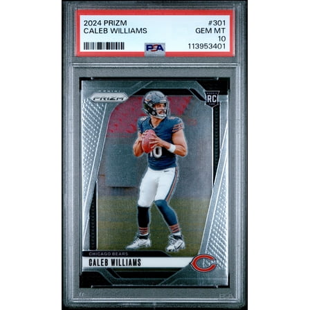 Caleb Williams 2024 Prizm Rookie Football Card #301 Graded PSA 10 Cert #113953401