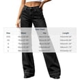 thumbnail image 3 of ClodeEU Women Low Rise Straight Leg Flare Bootcut Jeans,Casual Vintage Bell Bottom Denim Pants Black,Women's Plus L, 3 of 5