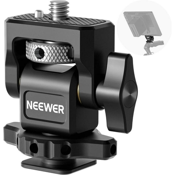 Neewer MA006 Camera Monitor Mount with Cold Shoe, 1/4" Screw for 5"/7" Monitors, 360° Swivel & 180° Tilt, Fits Atomos Ninja V & SmallRig