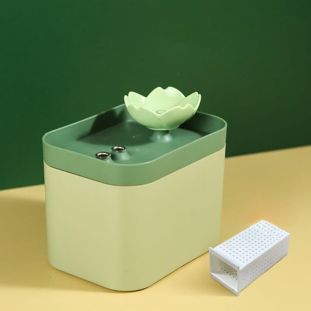 Fuente de Agua Automática para Gatos Yinane Bebedero para Gatos USB 1.5L Verde con Accesorio