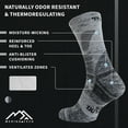 thumbnail image 2 of Merino.tech Merino Wool Hiking Socks for Men and Women 𝗖𝗿𝗲𝘄 Socks (Oatmeal Black Pack of 2, 9-11), 2 of 8