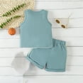 thumbnail image 4 of Darzheoy Toddler Boys' Outfits Casual Patchwork Color Clothes Summer Sleeveless 2 Piece Elastic Waist Round Neck Tank Top Sets ,Size 0 Month-2 Years, 4 of 9