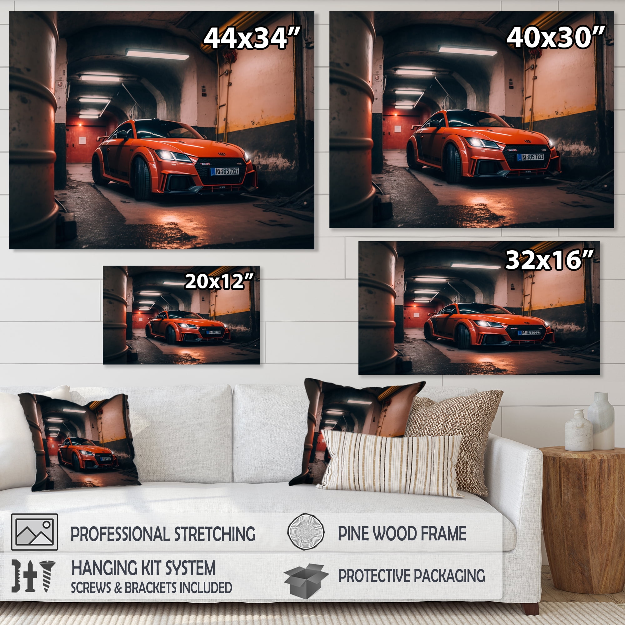 Designart Tt In Underground Garage Canvas Wall Art