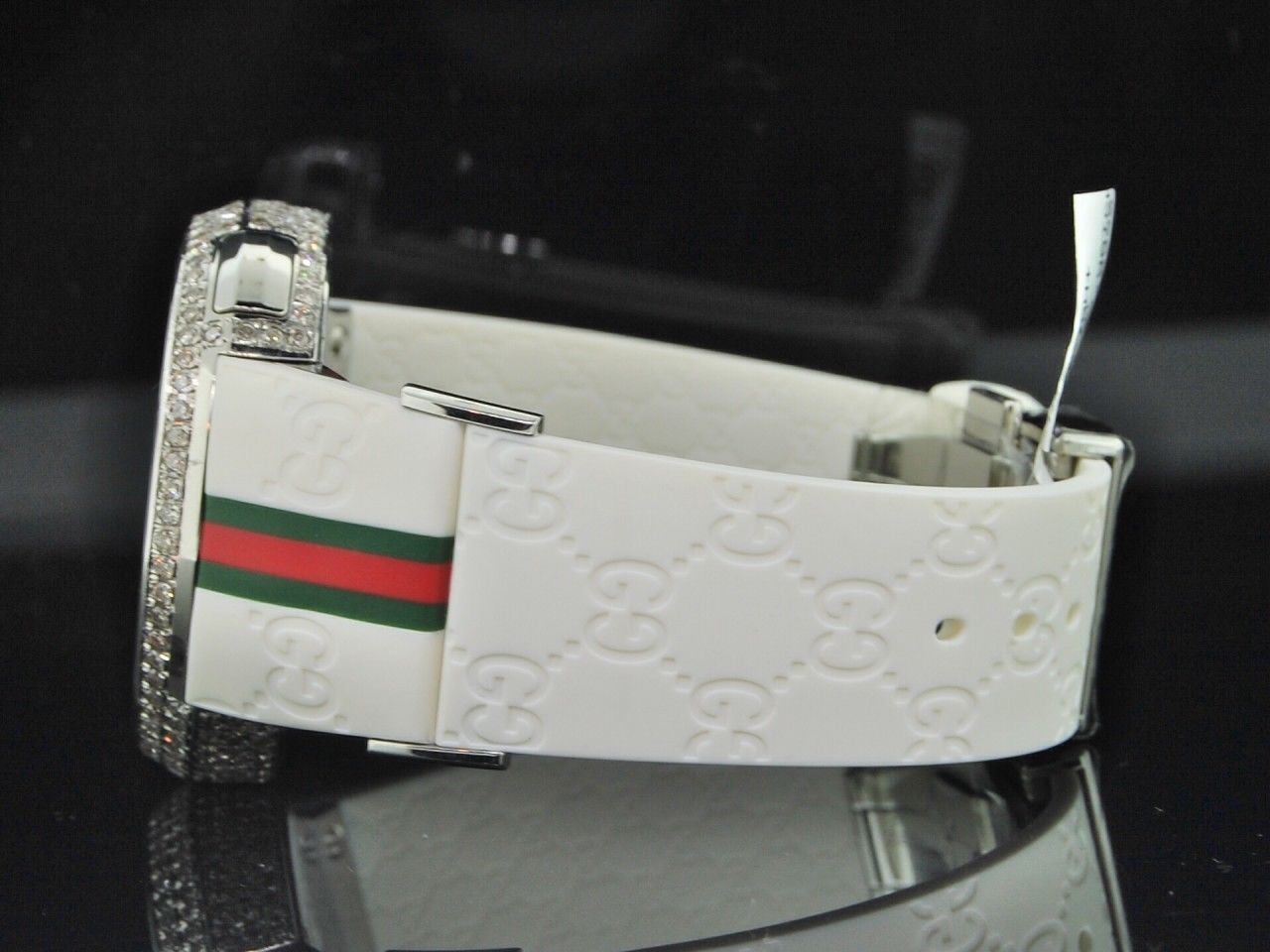 Gucci Diamond White Watch Mens Full Casing Ya114214 5 Row Custom Digital 3.5 CT - image 9 of 10