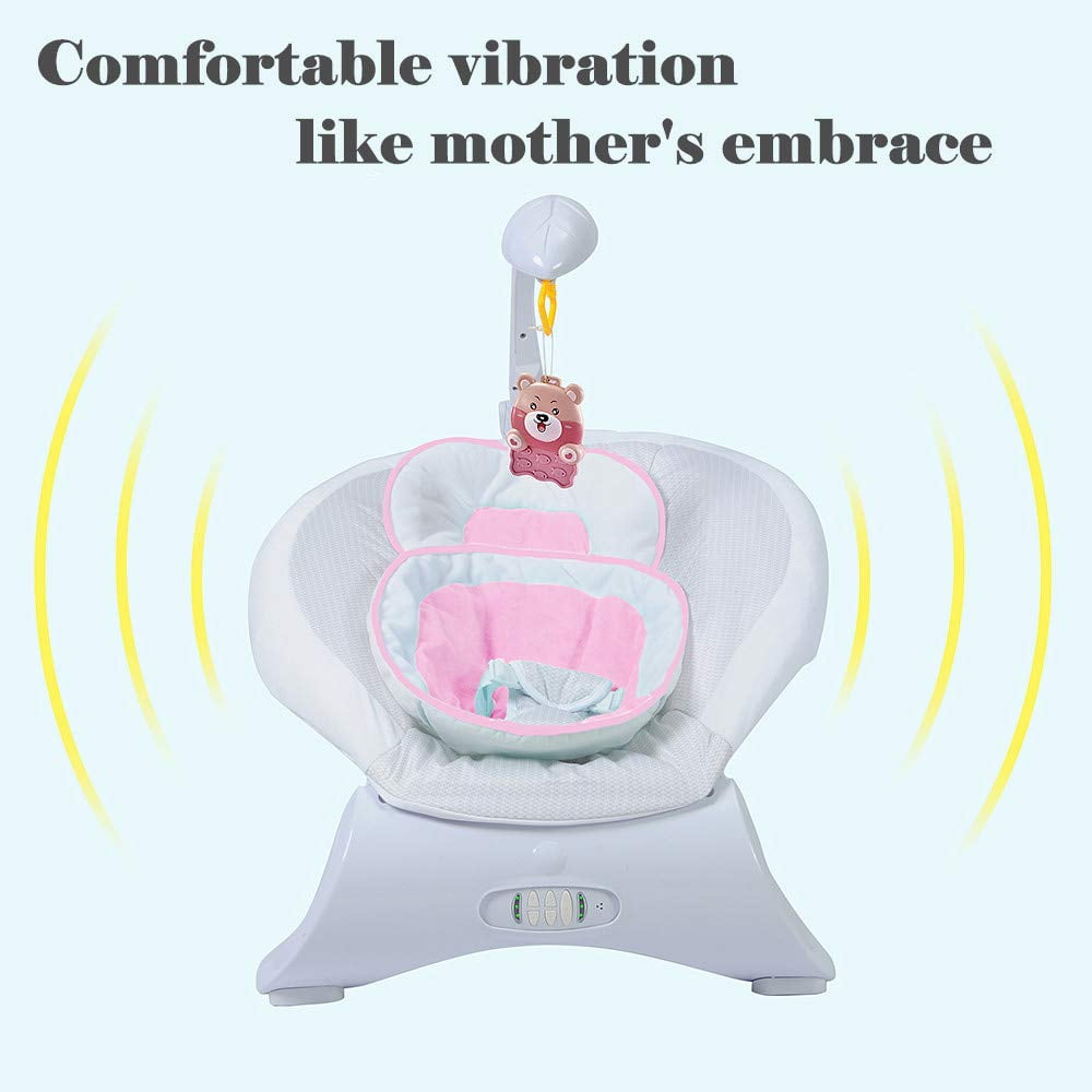KARMAS PRODUCT Baby Contrast Bouncer with Vibrating Seat Automatic Compact Baby Rocker Pink Walmart