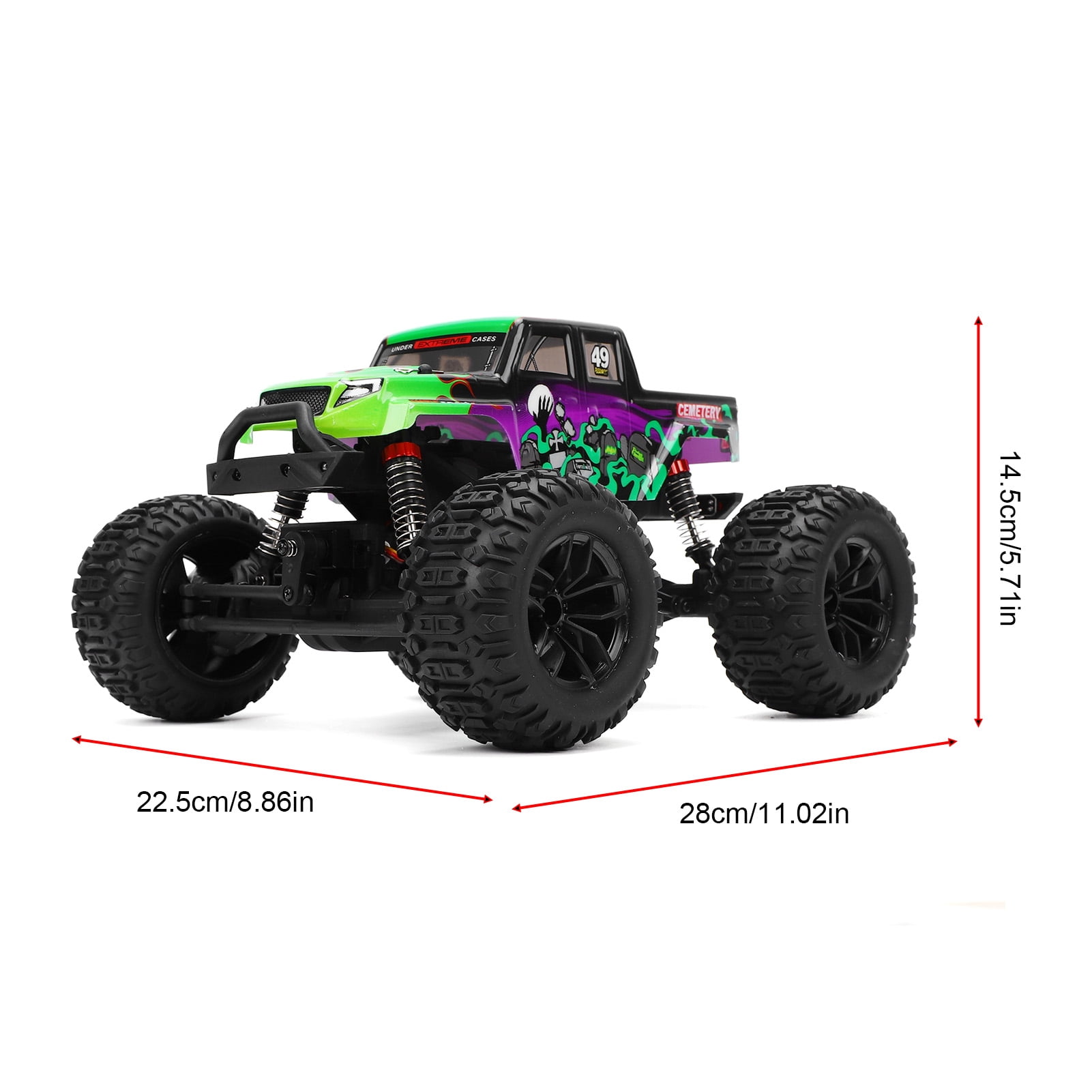 Off Road RC Car Car 1/18 RC Car, 2.4G 4WD 29KM/H High Speed Remote Control Truck, All Terrain Off Road Vehicle with LED Lights