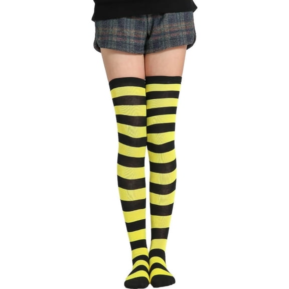 CoCoMangos Women's Striped Knee High Socks Tube Socks for Outdoor Sport Athletic and Casual Wear Rainbow Thigh High Socks