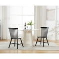 thumbnail image 3 of Dayalane Farmhouse Windsor Dining Chairs Set of 2, Solid Wood Spindle Back Dining Side Chairs, Mid-Century French Country Oak Kitchen Chairs for Dining Room Living Room Kitchen Restaurant, Black, 3 of 16