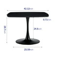 thumbnail image 2 of Tcbosik Dining Table, 42" Square Kitchen Table with Metal Pedestal for 4-6 Person, Leisure Table for Small Space, Matte Black, 2 of 6