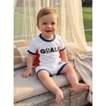 thumbnail image 6 of BemeyourBBs Toddler Baby Boy Game Day Football Outfit Infant Baby Boys Summer Clothes 6 12 18 24 Months 2 3 4 Years Short Sleeve Soccer Letters Print T Shirt Tops with Shorts 2Pcs Set, 6 of 9