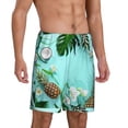 thumbnail image 2 of Wukai Tropical Pineapple Men’s Short Pajama Pants With Pockets Soft Sleep Pj Shorts for Men-Small, 2 of 6