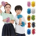 Postuois 6 Pcs Cheerleading Pom Poms Elastic Wristband Ponytail Holder