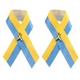thumbnail image 1 of Ukraine Ruban Pin Multifonction Satin Drapeau Ukrainien Broche Nœud de Paix 2 Pcs, 1 of 4