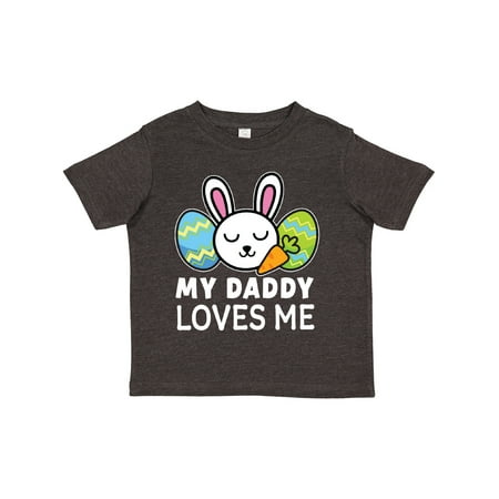

Inktastic My Daddy Loves Me with Bunny and Easter Eggs Gift Toddler Boy or Toddler Girl T-Shirt