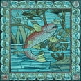 thumbnail image 1 of Ahgly Company Machine Washable Indoor Square Transitional Turquoise Green Area Rugs, 6' Square, 1 of 7
