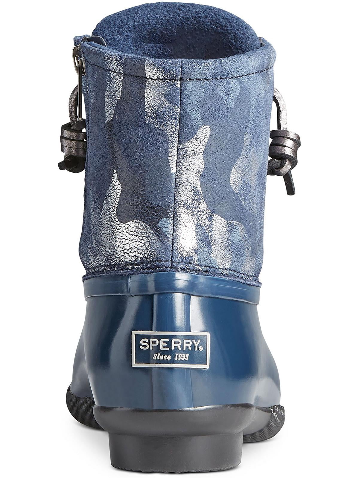 Sperry Womens Saltwater Metallic Camo Rain Boots