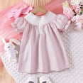 thumbnail image 4 of Fshinging Dresses For Girls Ruffle Puff Short Sleeve Princess Party Polka Dot Rabbit Embroidery Casual Baby Kids Dress Size 18-24 Months, 4 of 7