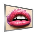 thumbnail image 2 of Designart 'Beautiful Woman Lips With Pink Lipstick' Modern Framed Art Print, 2 of 4
