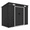 Black-6x4ft, variant on Seizeen 4x8FT Outdoor Storage Shed, Weatherproof Galvanized Steel Garden Tool Shed w/ 3 Lockable Doors, Air Vents, Sloped Roof, Outdoor Utility Shed for Bikes, Patio Equipment & Lawn Tools, Black