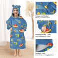 thumbnail image 3 of FORMRS Wearable Blanket Hoodie with Sleeves for Kids Cozy Flannel Sweatshirt, Blue Cartoon Galaxy, 3 of 7