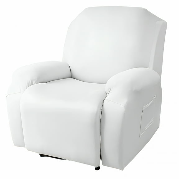 AUQ 4 Piece Recliner Cover Stretch Plush Soft Cover for Recliner Chair Thick Soft Recliner Chair Slipcover Separate Chair Cover for Recliner with Side Pocket