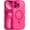 Hot Pink, variant on for Magnetic iPhone 13 Pro Case, [Compatible with Magsafe] [Curly Wave Frame Design] Non-Slip Easier Grip Shockproof Protective Bumper Cute Phone Cover for iPhone 13 Pro 6.1", Clear/White