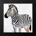 thumbnail image 2 of OnRei 20x20 Black Modern Framed Museum Art Print Titled - Zebra Head Colorful, 2 of 5