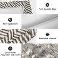 thumbnail image 6 of Beige Black Stripe Outdoor Rug for Patio/Deck/Porch, Non-Slip Large Area Rug 6 x 9 Ft, Modern Abstract Art Moire Striped Indoor Outdoor Rugs Washable Area Rugs, Reversible Camping Rug Carpet Runner, 6 of 8