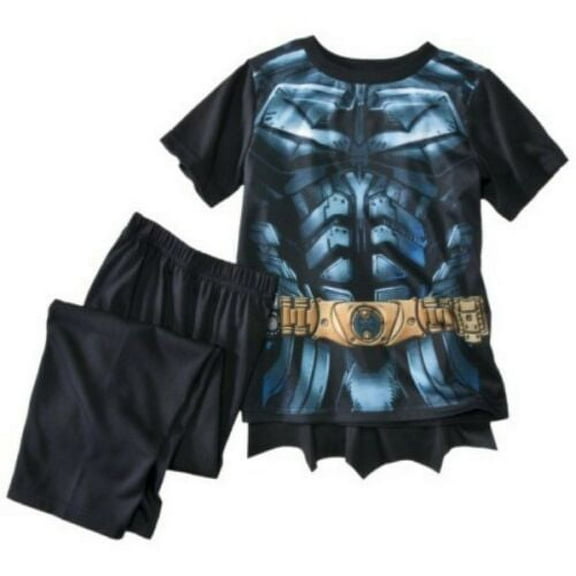 Batman 2 PC Short Sleeve Costume Pajama Set With Cape Boy Size XS 4/5