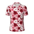 thumbnail image 2 of Daiia Rose Pattern Men’s Polo Shirts,Solid Deck Shirt,Classic Fit, Breathable Cotton Polo for Casual and Sport Wear-Large, 2 of 7