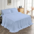 thumbnail image 3 of DNG Creations 4-Piece Long Ruffle Sheet Set 24-Inch Deep Pocket (Solid Light Blue - Full), 3 of 7
