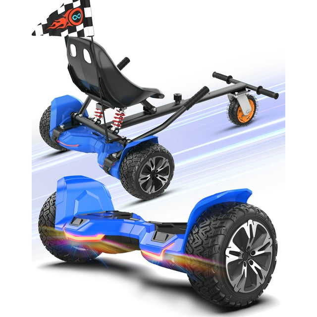 MIHOVER Trottinette Auto-Équilibrée avec Siège Intégré, Trottinette d'Équilibre pour Enfants Ou Adultes avec Longueur Réglable, Convient aux Roues Pivotantes à 360° de 6,5 Pouces, 8 Pouces et 10 Pouces