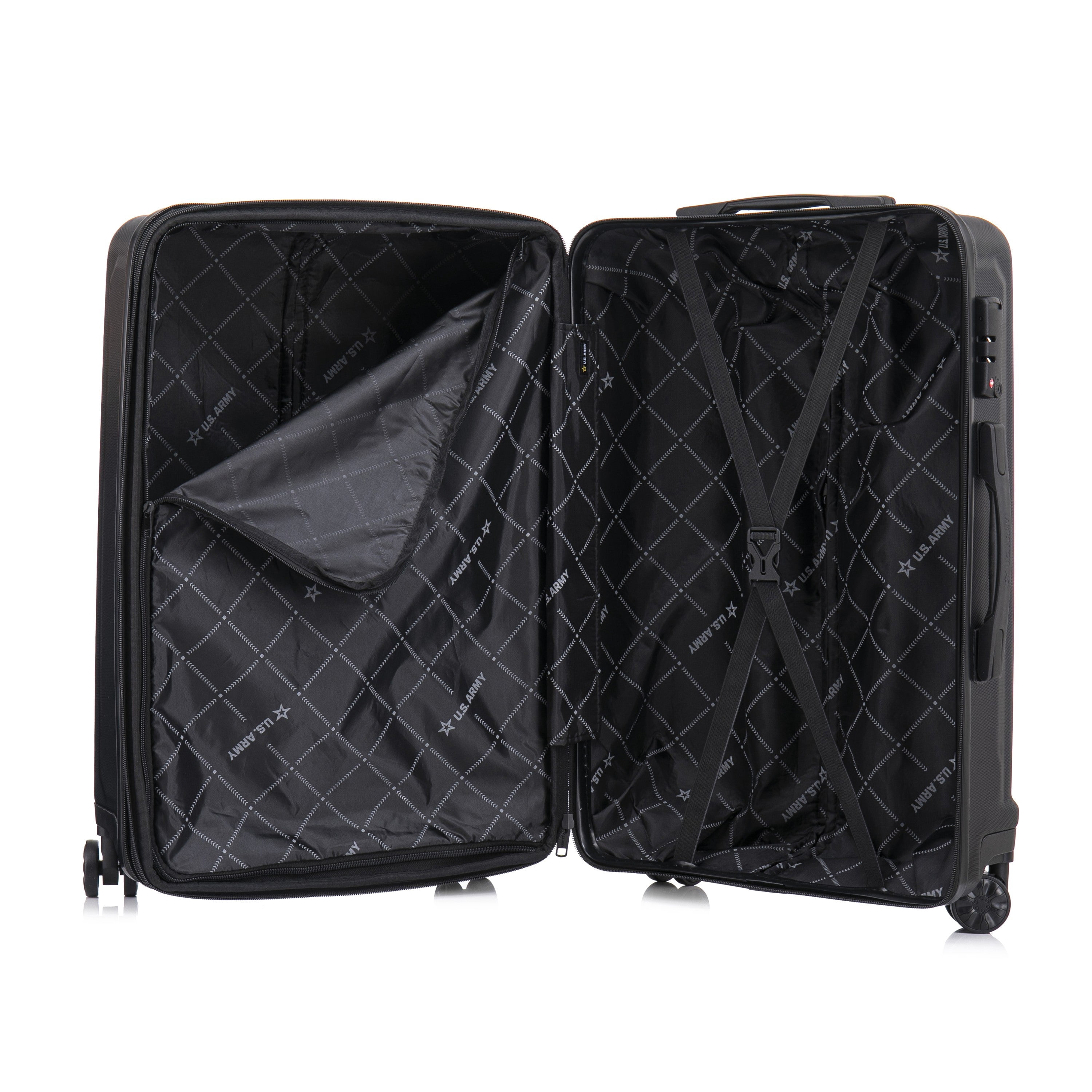 US ARMY FOX PRO 20" Expandable Carry-On Suitcase with TSA Lock Black