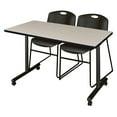 thumbnail image 5 of Regency Kobe 72 x 24 in. Mobile T-Base Training Table- Beige, 2 Zeng Stack Chairs- Grey, 5 of 7