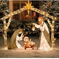 thumbnail image 3 of Rdhnmea Nativity Sets for Christmas Outdoor Metal Nativity Scene Yard Stake Lighted Christmas Decoration Christmas Outside Decor, 3 of 9