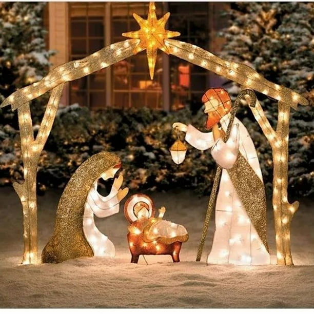 Lighted Outdoor Christmas Decoration Jesus Baby Nativity LED