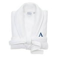 thumbnail image 3 of Authentic Hotel and Spa  White Unisex Turkish Cotton Waffle Weave Terry Bath Robe with Navy Block Monogram V S/M, 3 of 5