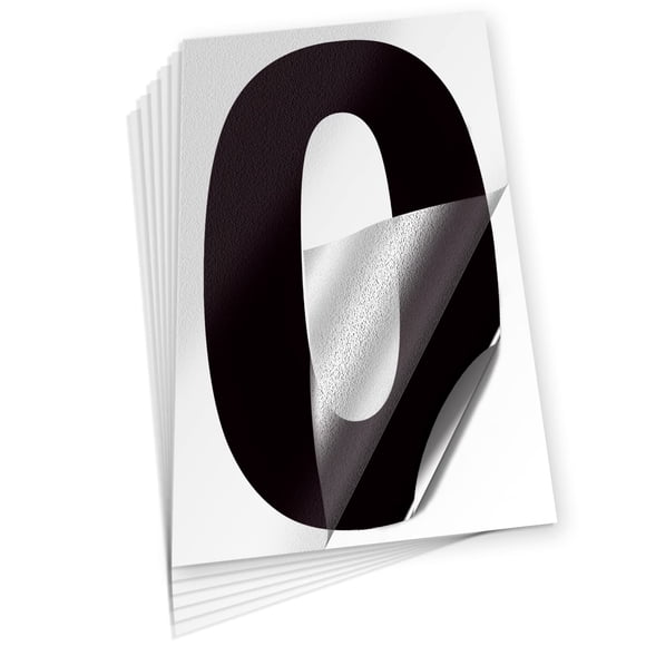 Sticker iSYFIX Número 0 Negro de Vinilo 25 cm, paquete de 6
